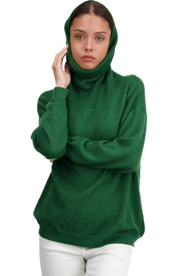 Baby Alpakawolle kaschmir pullover damen rollkragen tanis green leaf m